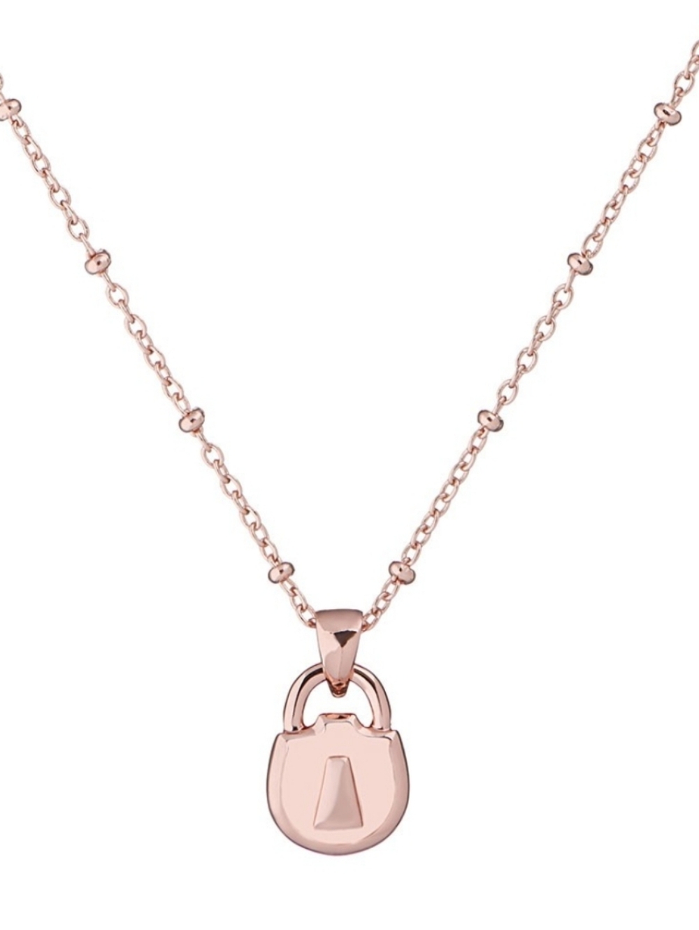 Ted Baker Rose Gold Padlock Charm Necklace